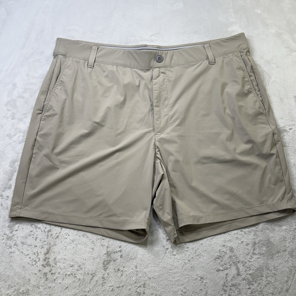 Johnnie-O Performance Shorts Mens 38 Khaki Tan Stretch Golf Casual Lightweight